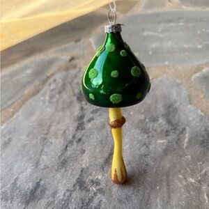 New🌟Terrain- Anthropologie- Festive Green and Gold Mushroom Ornament